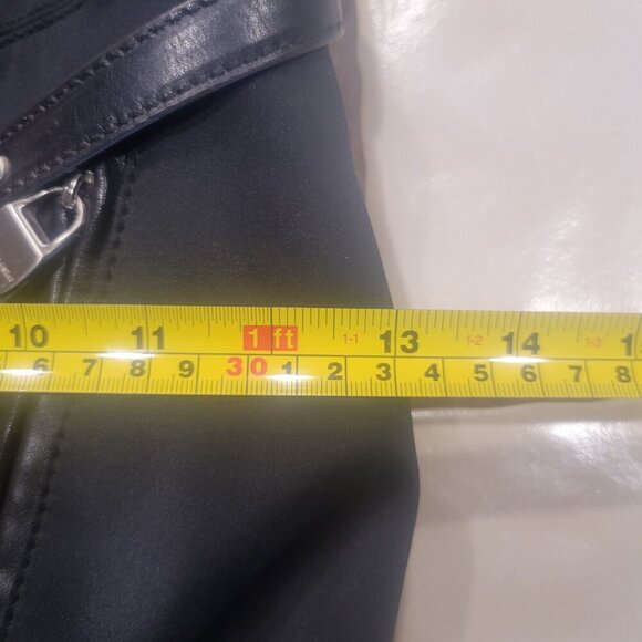 B-Makowski Black Buckled Shoulder Bag - Mixed Leather/Fabric - Picture 16 of 16